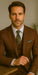 Wool Suit - Italian Made Business Suit by Statement Men's 3 Piece 100% Wool Modern Fit Suit - V-Neck Double Breasted Vest