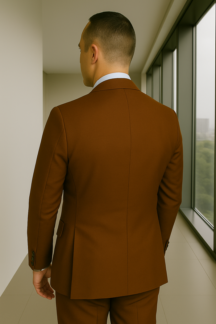 Wool Suit - Italian Made Business Suit by Statement Men's 3 Piece 100% Wool Fashion Suit - Bold Colors Modern Fit
