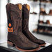 Brown Snake Print Boots Square Toe by Hooch Boots