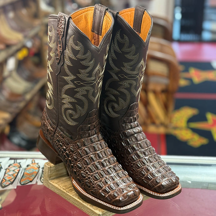 Square Toe Alligator Print Boots