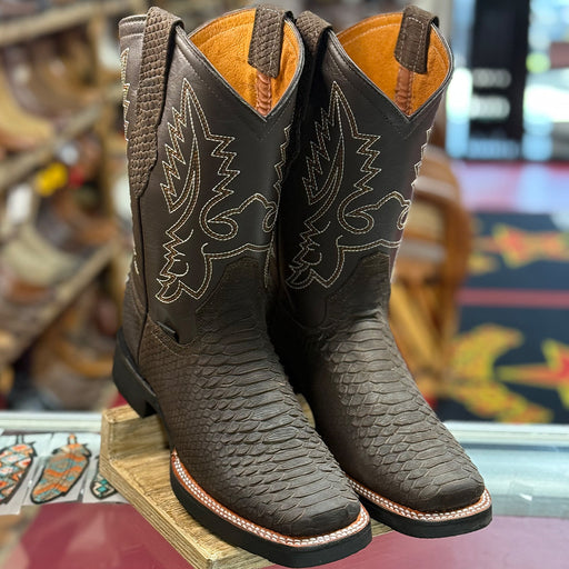 Square Toe Cowboy Boots Snakeskin Print
