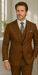 Wool Suit - Italian Made Business Suit by Statement Men's 3 Piece 100% Wool Modern Fit Suit - V-Neck Double Breasted Vest