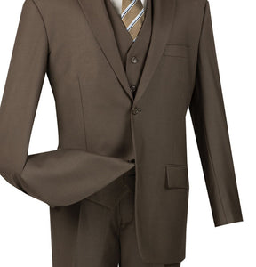 Mens Vinci Two Button Classic Brown Suit