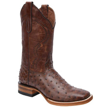 Brown Ostrich Print Boots
