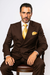 Suits With Baggy Pleated Pants - Wide Leg Pants 100% Wool - Classic Fit in Brown Color by Rossiman
