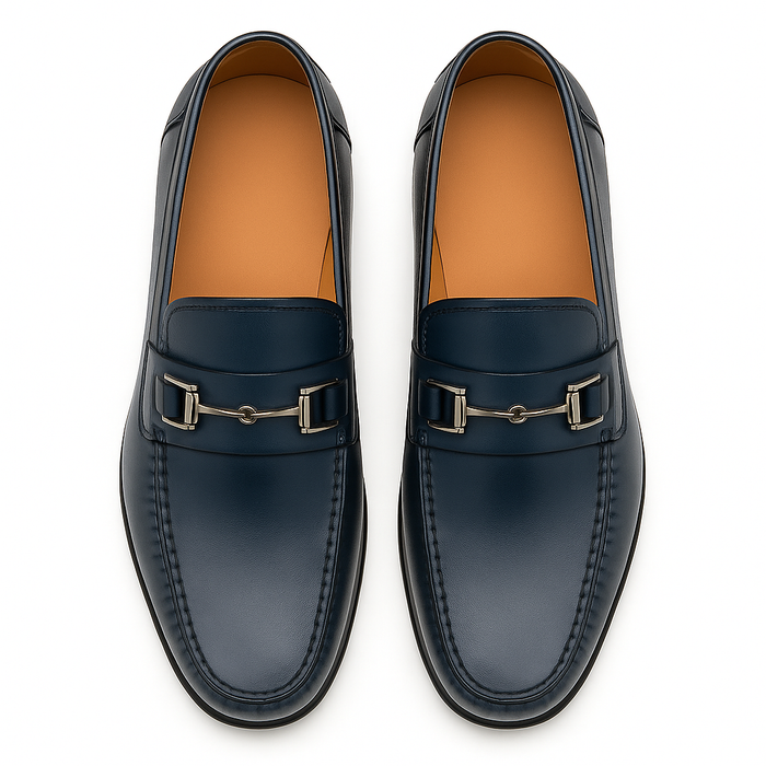 Mens Mezlan Brussels Metal Ornament Calfskin Loafer Dress Shoe in Tan