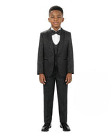 Boys 3 Piece Slim Fit Tuxedo - Paisley Design