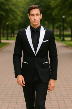 BTuxedo ~ Tux Black And White Lapel Tuxedo - Image 7