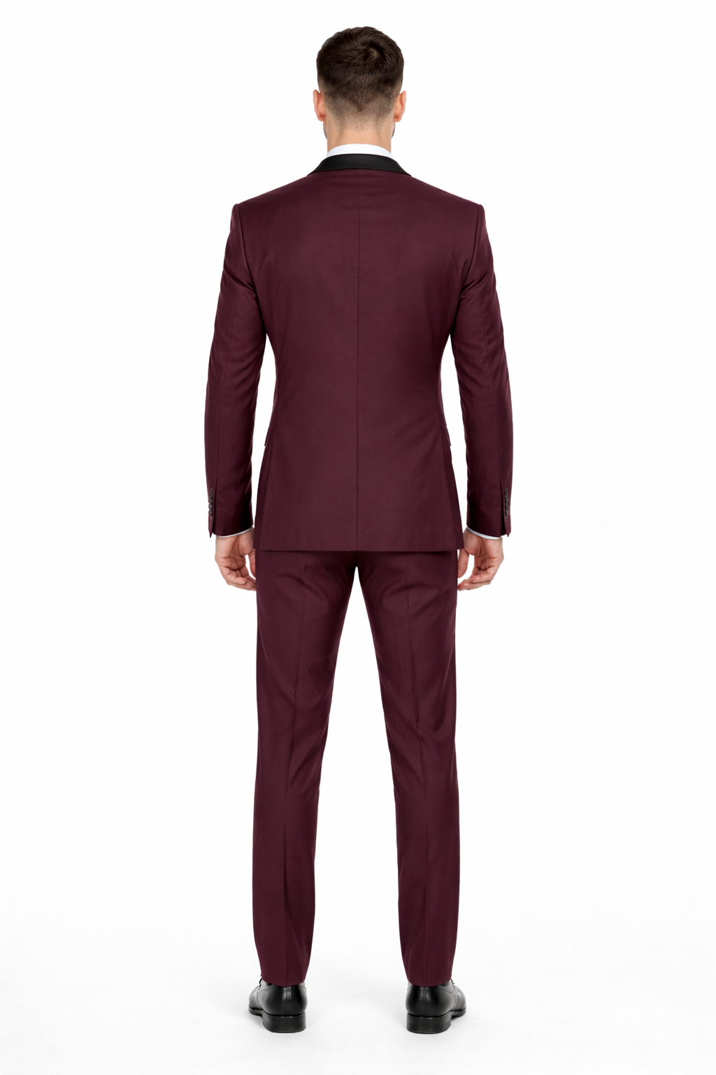 Burgundy 2 Piece Tuxedo Shawl Lapel Slim Fit - Image 2