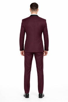 Burgundy 2 Piece Tuxedo Shawl Lapel Slim Fit - Image 2