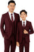 Father and Son Suits - Burgundy Boys Suit Perry Ellis Vested Boy's Wedding Suit in Burgundy