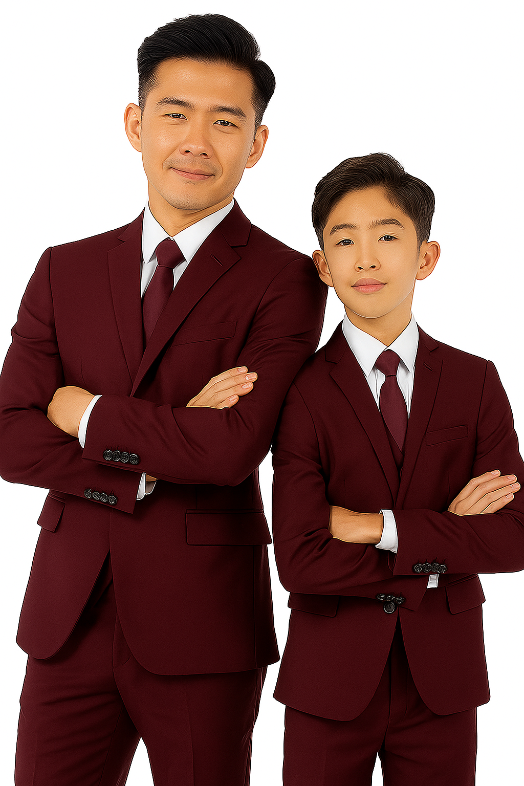Father and Son Suits - Burgundy Boys Suit Perry Ellis Vested Boy's Wedding Suit in Burgundy - Image 3