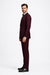 Men's Designer Double Breasted Wool Suit in Burgundy