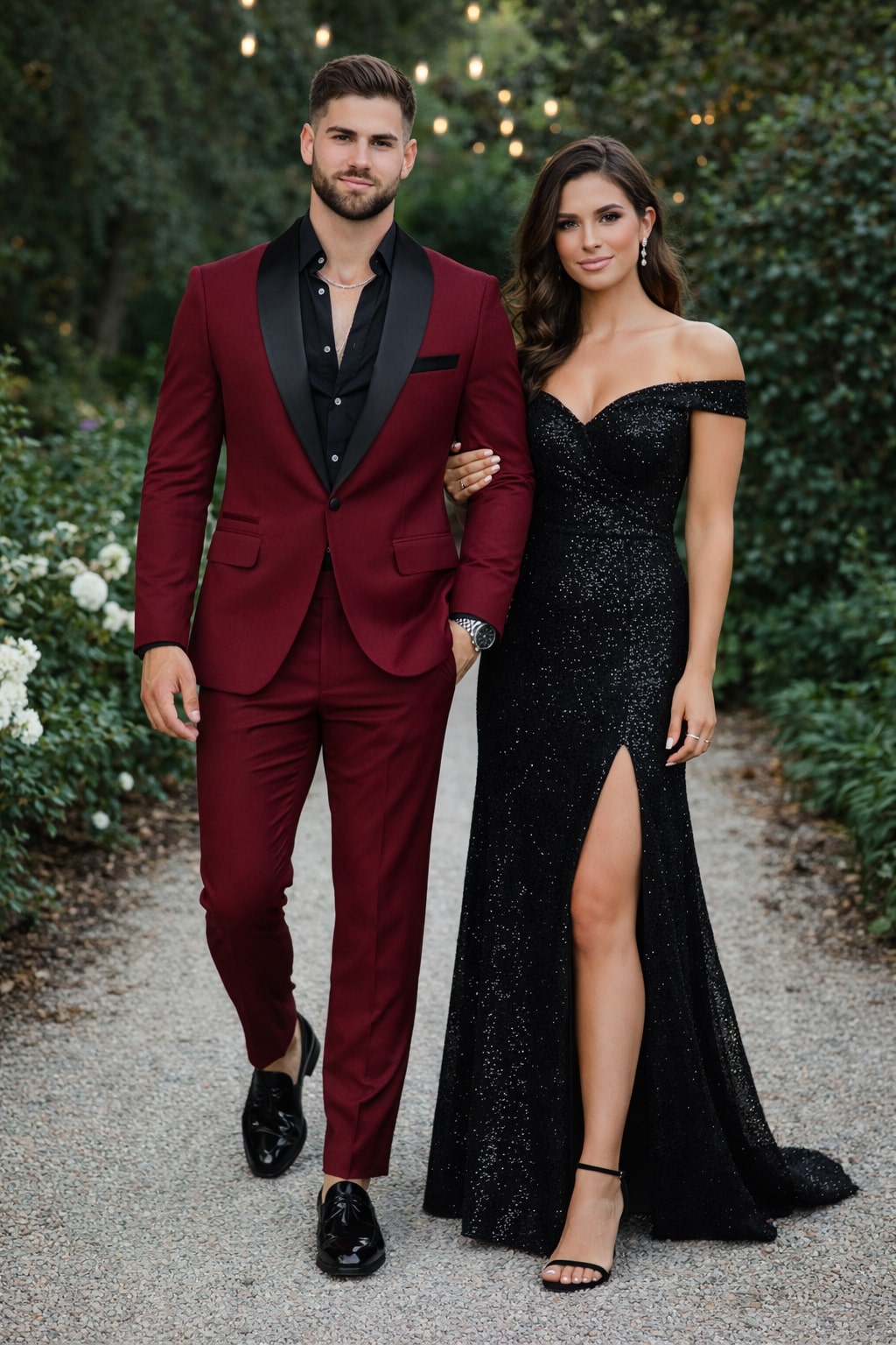 Burgundy Prom Tuxedo - Wedding Suit - Groom Tuxedo Suit - Image 8
