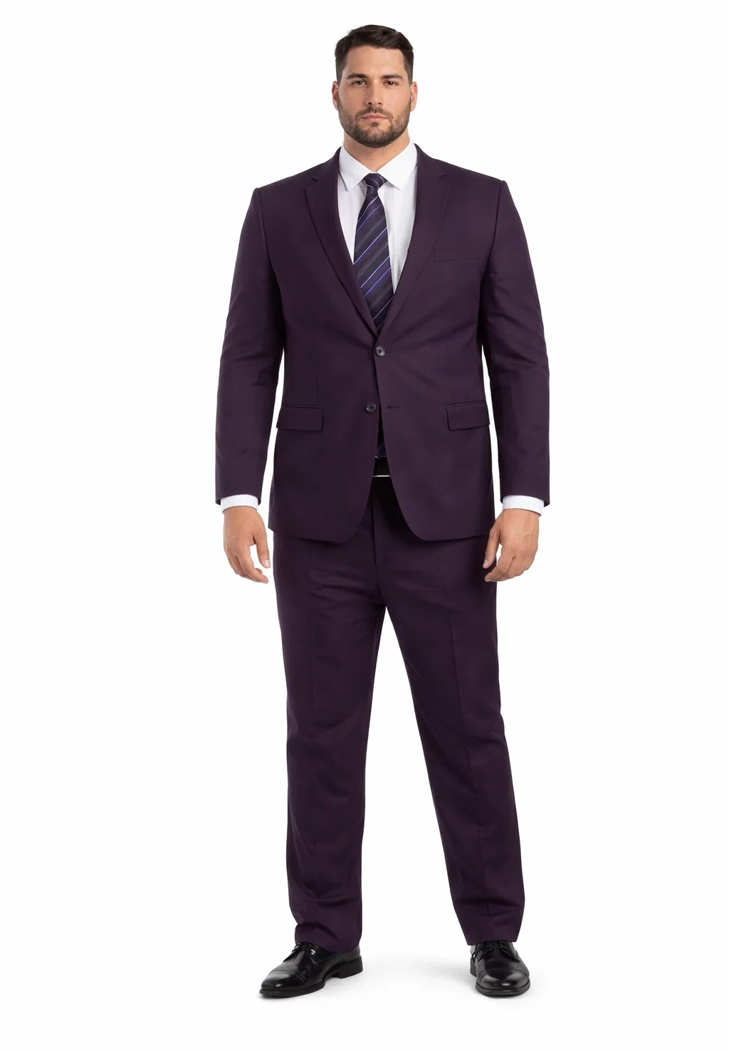 "Burgundy Men's Skinny Fit Vested Suit - Two Button Style" - Image 7