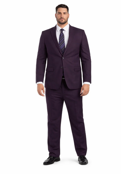 "Burgundy Men's Skinny Fit Vested Suit - Two Button Style" - Image 7