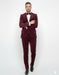Burgundy Modern Stylish Ensemble Velvet Suit