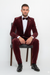 Burgundy Modern Stylish Ensemble Velvet Suit