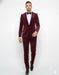 Burgundy Modern Stylish Ensemble Velvet Suit