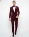 Burgundy Modern Stylish Ensemble Velvet Suit