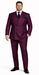 Burgundy Plaid Suit for Men – Rossiman Double-Breasted Windowpane Two-Piece