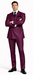 Burgundy Plaid Suit for Men – Rossiman Double-Breasted Windowpane Two-Piece