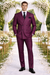Burgundy Plaid Suit for Men – Rossiman Double-Breasted Windowpane Two-Piece