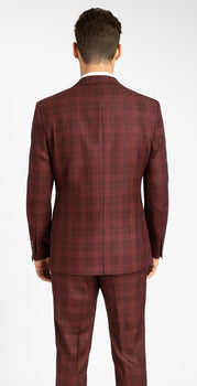 Burgundy Plaid Suits - Maroon Windowpane Suits - Image 2