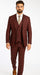 Burgundy Plaid Suits - Maroon Windowpane Suits