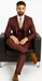 Burgundy Plaid Suits - Maroon Windowpane Suits