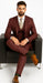 Burgundy Plaid Suits - Maroon Windowpane Suits