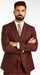 Burgundy Plaid Suits - Maroon Windowpane Suits