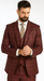 Burgundy Plaid Suits - Maroon Windowpane Suits