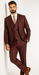 Burgundy Plaid Suits - Maroon Windowpane Suits