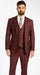 Burgundy Plaid Suits - Maroon Windowpane Suits