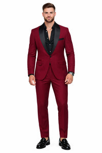 Burgundy Prom Tuxedo - Wedding Suit - Groom Tuxedo Suit
