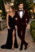 Velvet Suit Matching Velvet Pants - Burgundy Suit