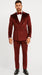 Burgundy Velvet Double Breasted Suits - Velvet Pants - Slim Fit Suit