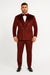 Burgundy Velvet Double Breasted Suits - Velvet Pants - Slim Fit Suit