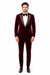 Velvet Suit Matching Velvet Pants - Burgundy Suit