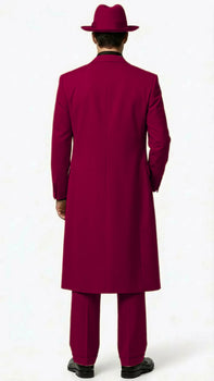 Men’s 1920s Red Zoot Suit – Long Mafia Gangster Three-Piece Vintage Outfit Zuit Pachuco Style