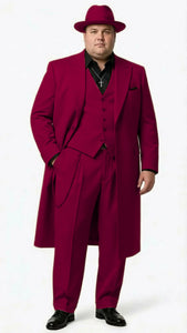 Men’s 1920s Red Zoot Suit – Long Mafia Gangster Three-Piece Vintage Outfit Zuit Pachuco Style