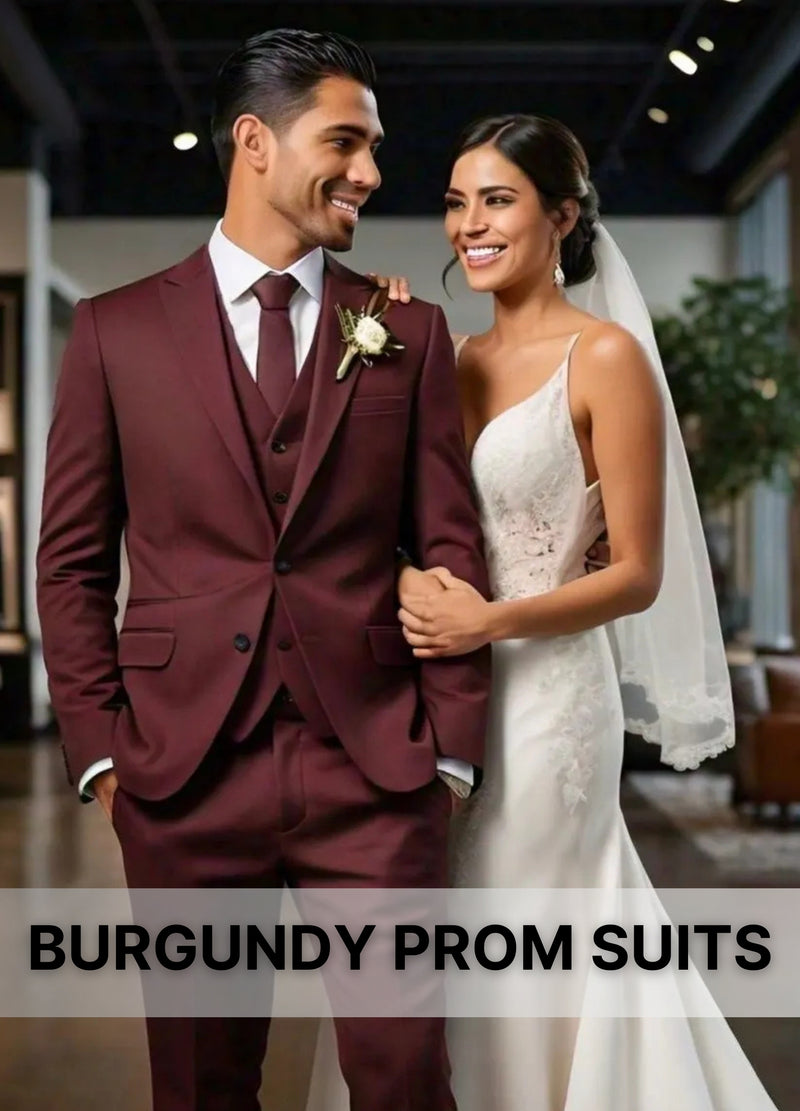 BURGUNDY PROM SUITS
