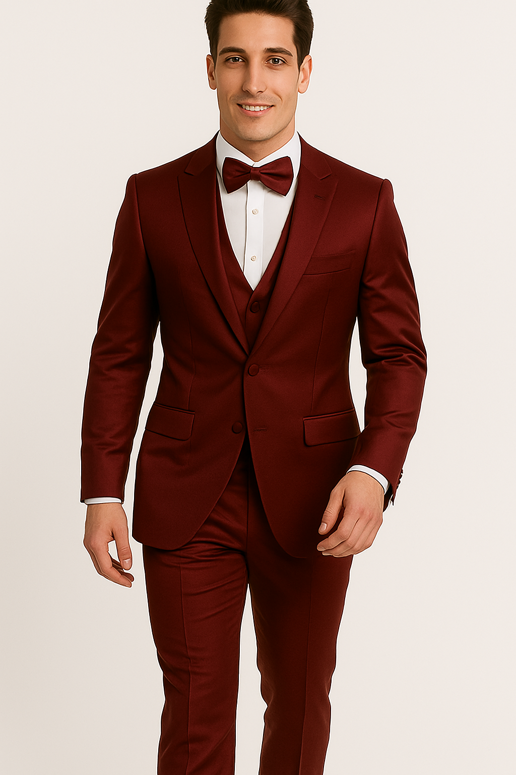 Burgundy 4PC Prom & Wedding Tux - Sizes 34-56 | MensUSA Formal Suit