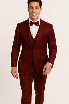 Burgundy 4PC Prom & Wedding Tux