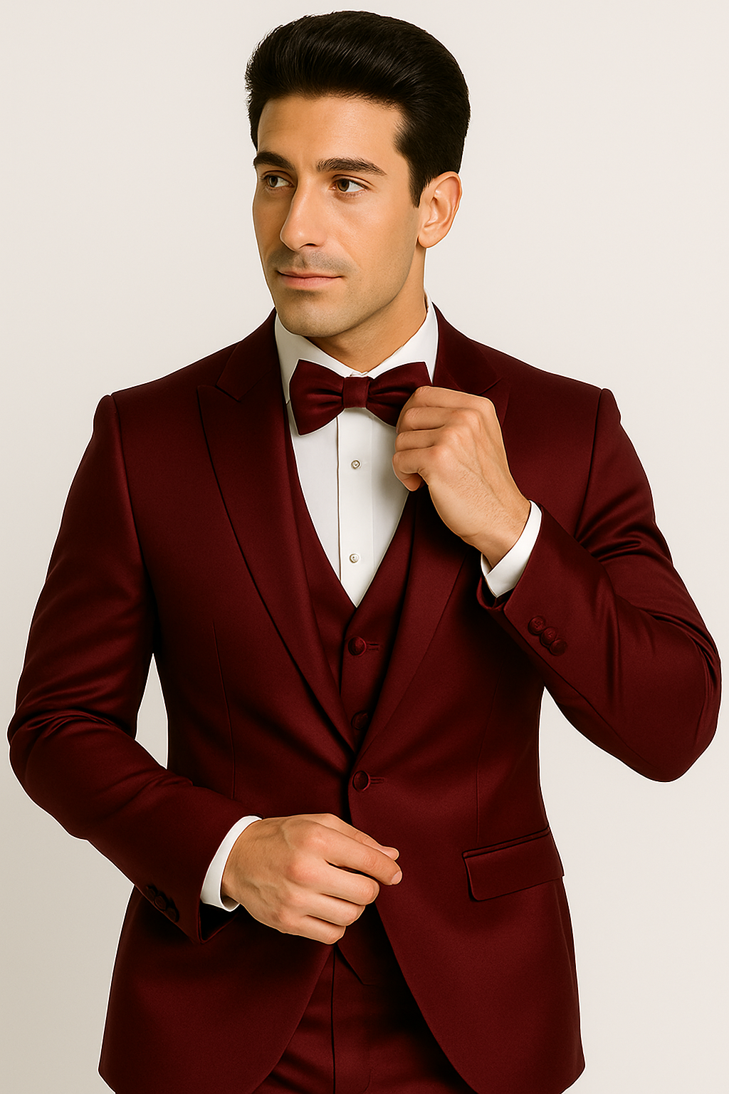 Burgundy 4PC Prom & Wedding Tux - Image 3