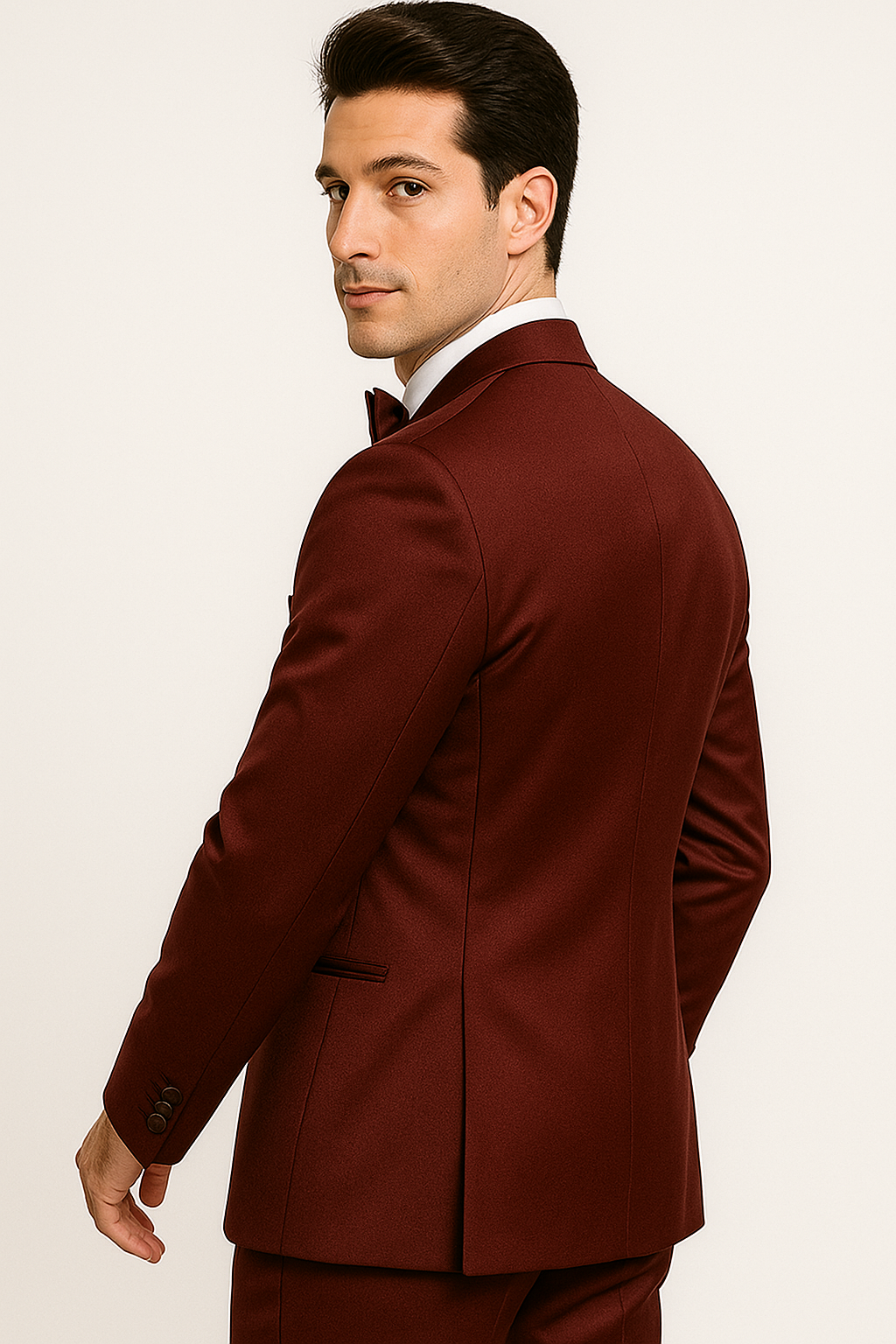Burgundy 4PC Prom & Wedding Tux - Image 6