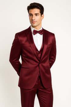 Burgundy 4PC Prom & Wedding Tux - Image 8