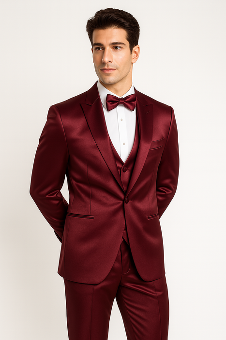 Burgundy 4PC Prom & Wedding Tux