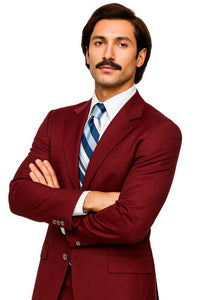  Light Burgundy Color Vested Suit